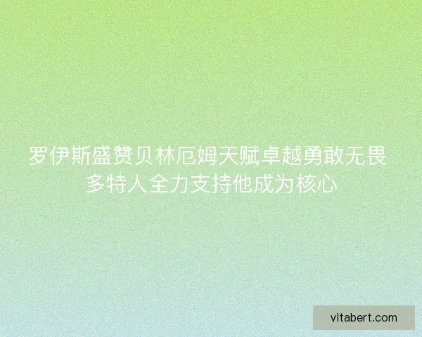 罗伊斯盛赞贝林厄姆天赋卓越勇敢无畏 多特人全力支持他成为核心
