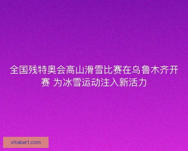 全国残特奥会高山滑雪比赛在乌鲁木齐开赛 为冰雪运动注入新活力
